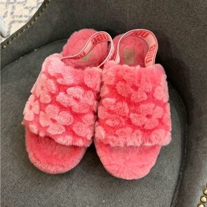 UGG Pink Fluffy Slippers